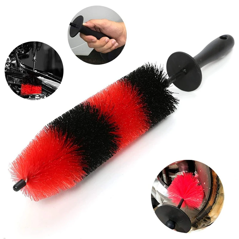 

Car Tire Brush Detailing Brush Set for Cleans Dirty Tires Releases Dirt and Road Grime,Short Handle for Easy Scrubbing
