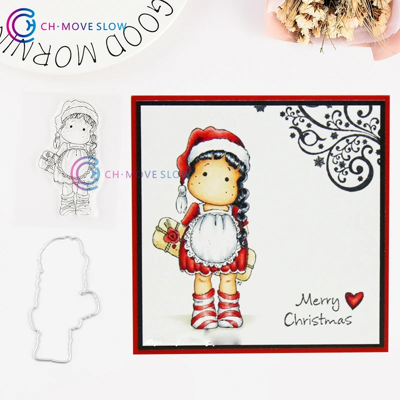 CH Bib девушка металла резки штампов и DIY Скрапбукинг карты трафарет бумаги ремесло