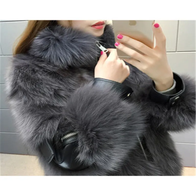 2019 Autumn  Winter New Fur Women's Jacket Fox Fur Coat Leather Korean Version Of The Self-cultivation Stand Collar Fur Coat 872 enlarge