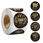500 шт.рулон черный Бумага золото Фольга наклейка спасибо за поддержку моего маленького Бизнес 1,5 дюймов Circel канцелярские уплотнения этикетки