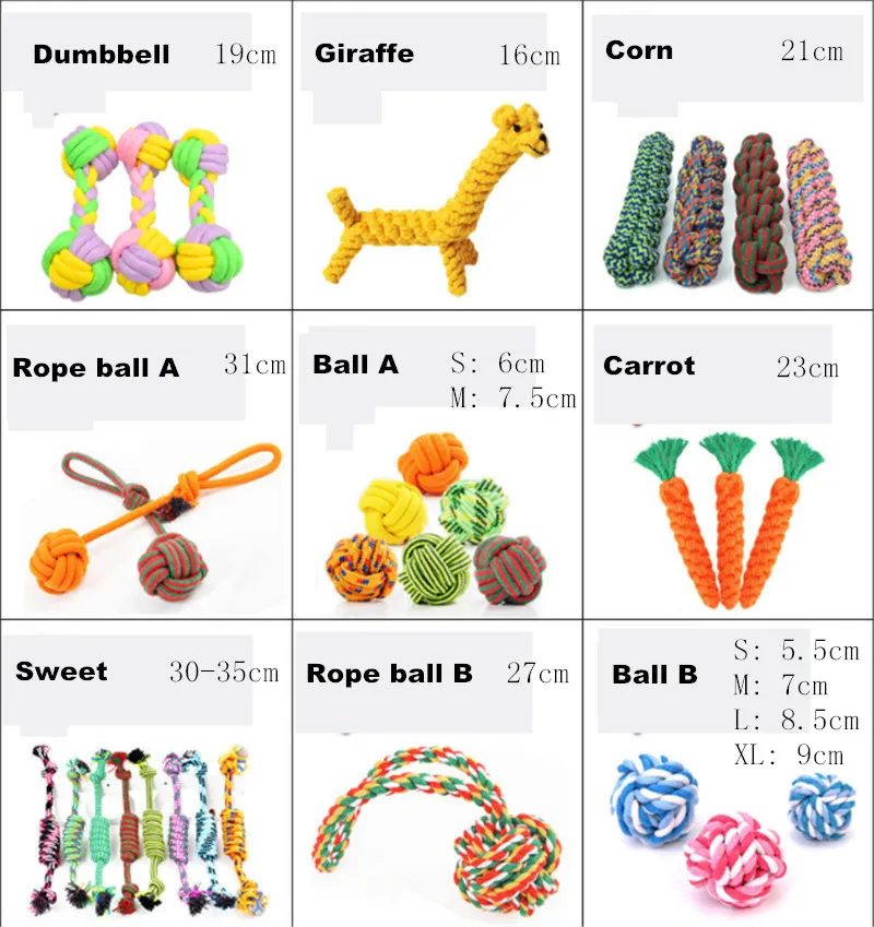 Игрушечная собачья веревка цветная тканая хлопковая жевательная игрушка для