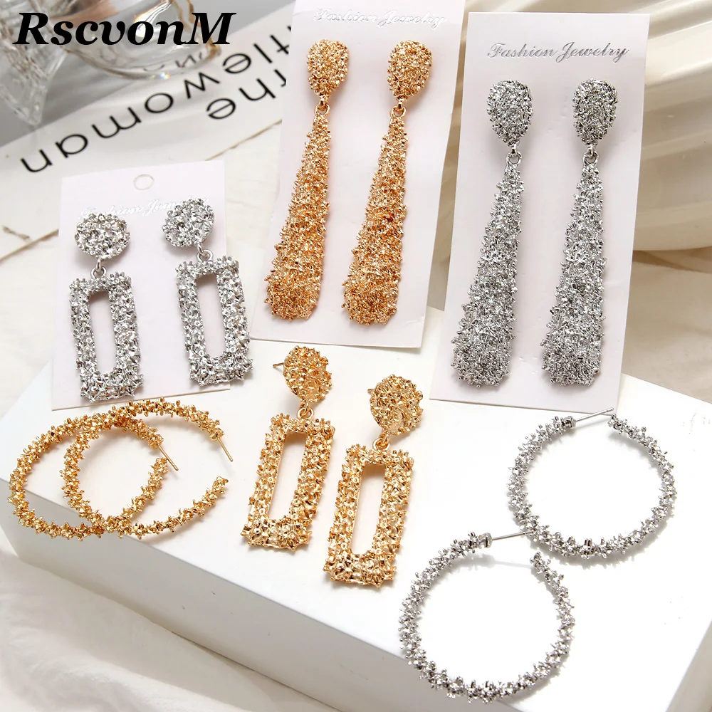 Женские Висячие серьги ZA металлические Винтажные висячие геометрического