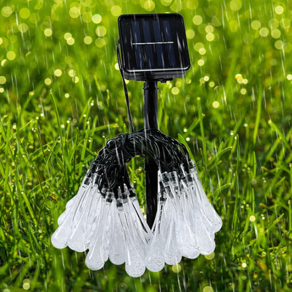 

6M 9M 30/50 светодиодный солнечный Патио газон строки светильник Фея капли воды открытый Солнечный свет сада вечерние украшения лампы Водонепр...