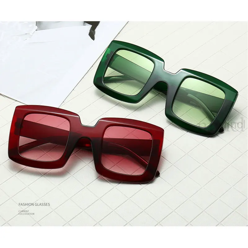 2019 новые модные квадратные солнцезащитные очки винтажные Ретро женские широкие