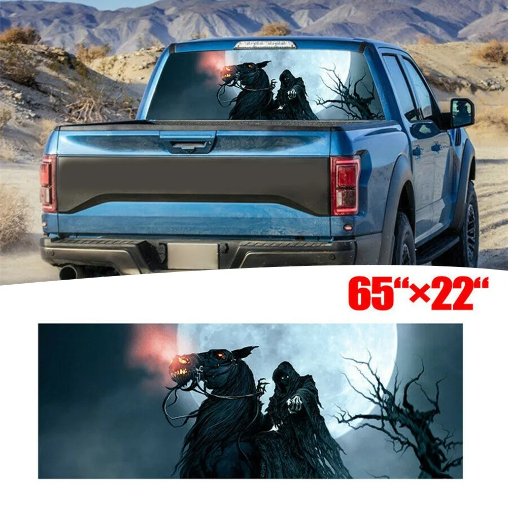 

Truck Car Sticker Universal 65\" X 22\" Decal Decor Grim Reaper Graphic