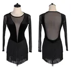 Сексуальное платье для латиноамериканских танцев, платье для танцев, танцевальное платье для сальсы, танцевальные костюмы для латиноамериканских танцев, тренировочная одежда, танцевальная одежда черного цвета