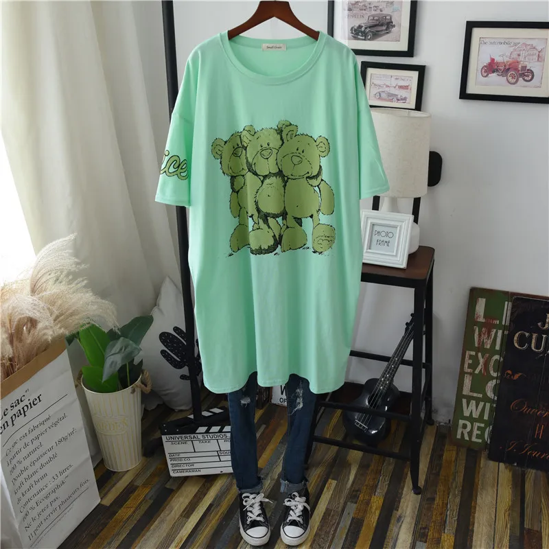 Футболка с короткими рукавами из чистого хлопка женская футболка средней длины