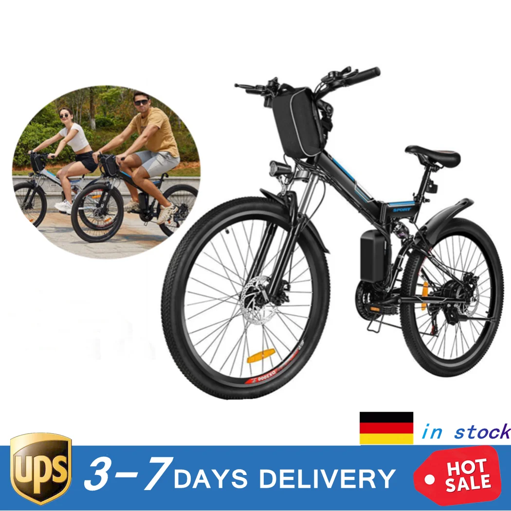26inch 36V Foldable Electric Power Mountain Bicycle ebike with Lithium-Ion Battery Standard Type Electric Bike electric bicycle