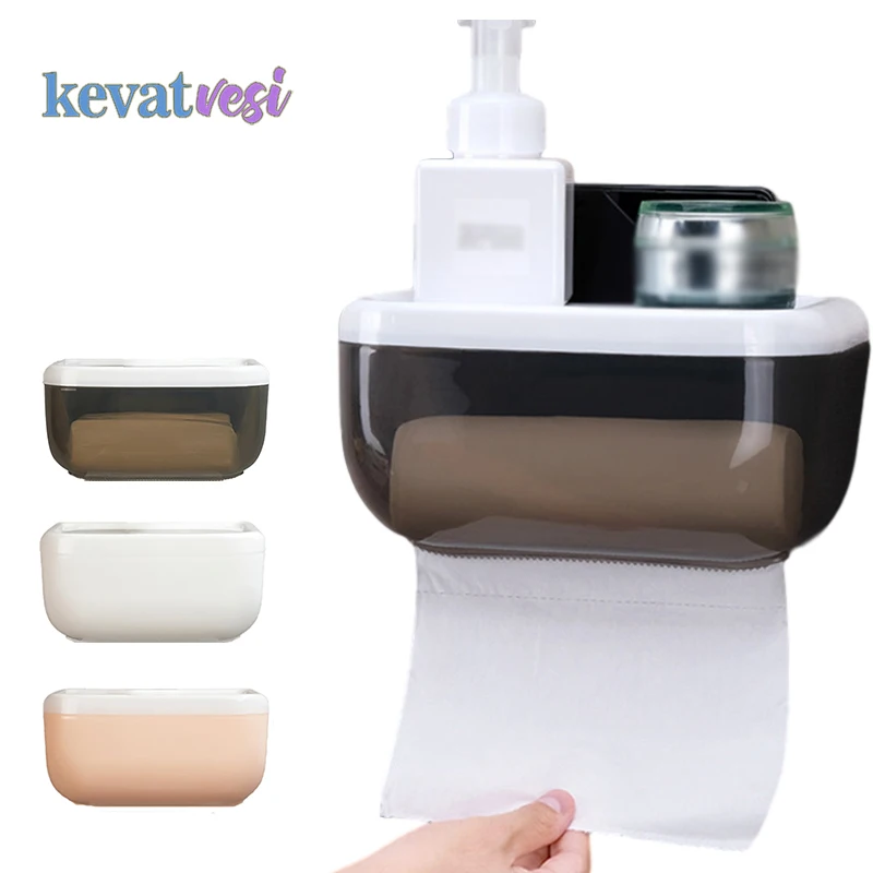 

Waterproof Toilet Paper Holder Wall Mounted Storage Box for Bathroom Toilet Plastic Paper Towels Holder Portable Tissue Box