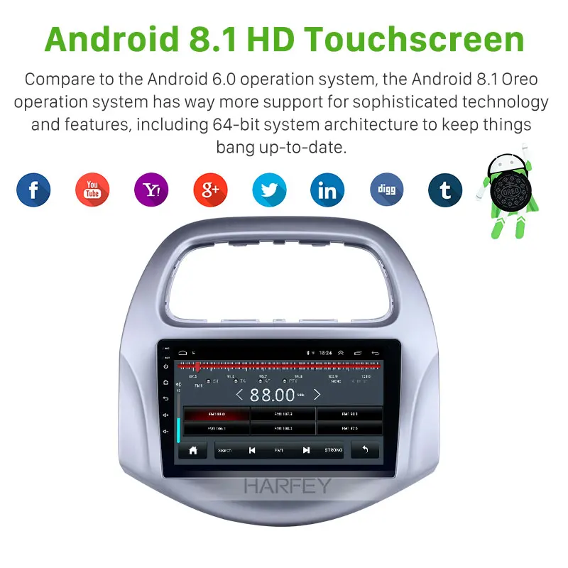 Автомагнитола Harfey Android с GPS для Chevrolet Daewoo Matiz/ Spark/ Baic/ Beat 2018 2019|Автомагнитолы| |