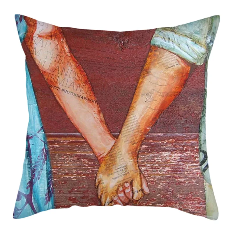 Fuwatacchi Summer Oil Painting Cushion Cover Scenery Cartoon Sea Lover Throw Pillow for Sofa Car Chair Decor Case | Дом и сад