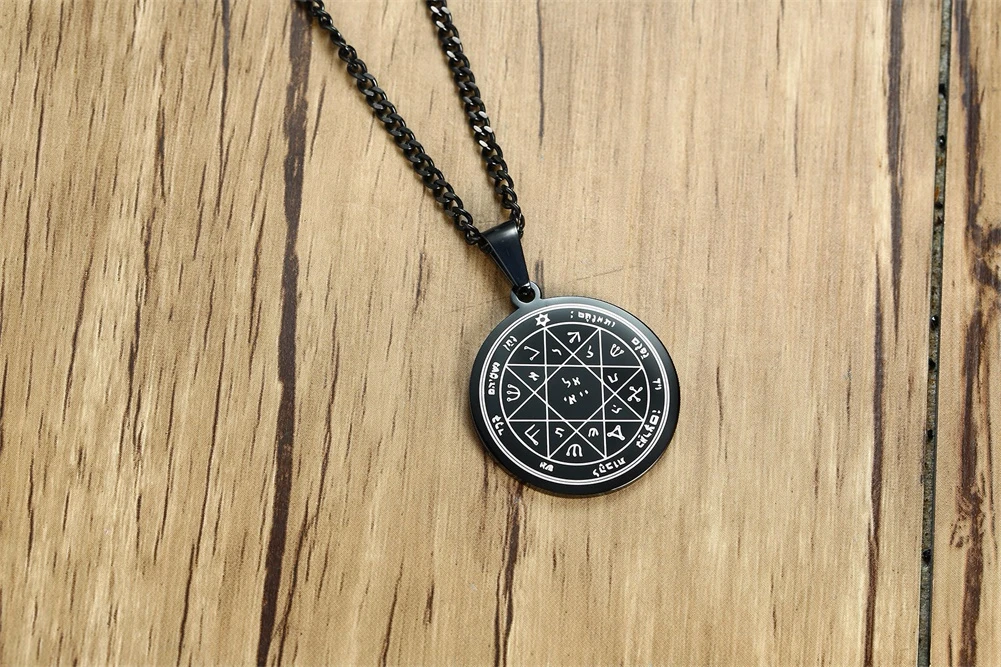 King Solomon Seal защита и защита кулон из нержавеющей стали, ожерелье с длинной пятиконечной звездой Марса, мужские ювелирные изделия