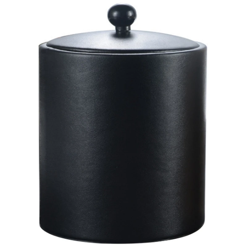 

1.3L Stainless Steel Ice Bucket Leather Ice Bucket European Style Wine Red Wine Bar KTV Supplies Champagne Bucket