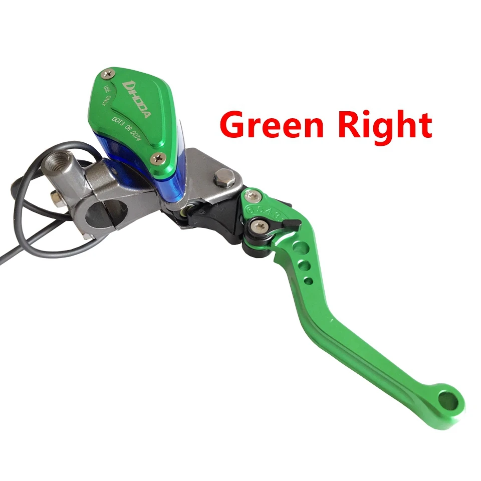 Green Right Мотоцикл 7/" 22 мм сцепления тормозной гидравлический насос главный цилиндр Тормозной сцепления рычаги для HONDA KAWASAKI SUZUKI YAMAHA - Цвет: Green Right