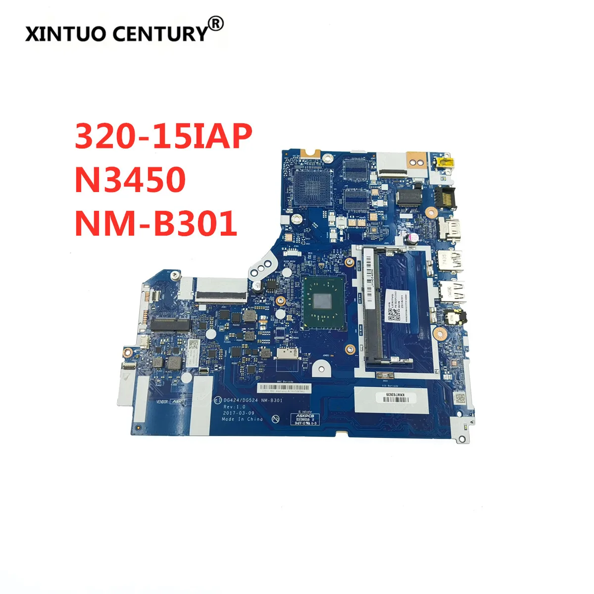 

NM-B301 motherboard For Lenovo 320-15IAP notebook motherboard DG424 DG524 CPU N3450 DDR3100% test work free shipping 5B20P20644