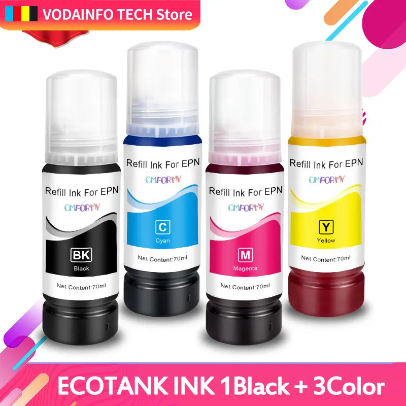 104 522 Заправка чернилами для принтера Epson EcoTank ET-2710 ET-2711 ET-2712 ET-2714 ET-2715 ET-2720 ET-2726 ET-4700