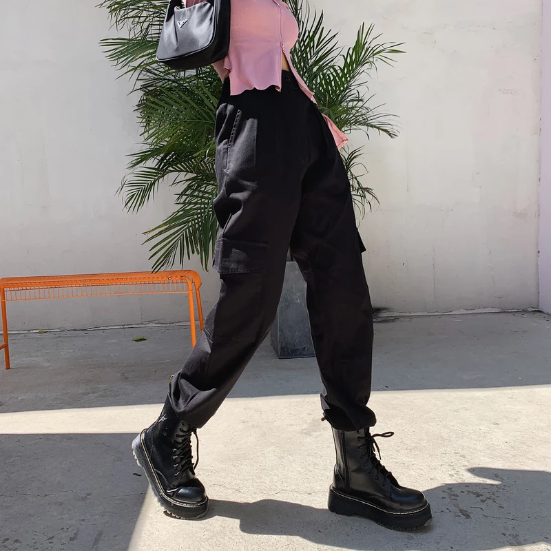 

Woman Loose Sweatpants Harajuku Joggers Brack High Waist Pant Comfort Simple Basic Casual Fashion Trousers 2020 Korean Sport New