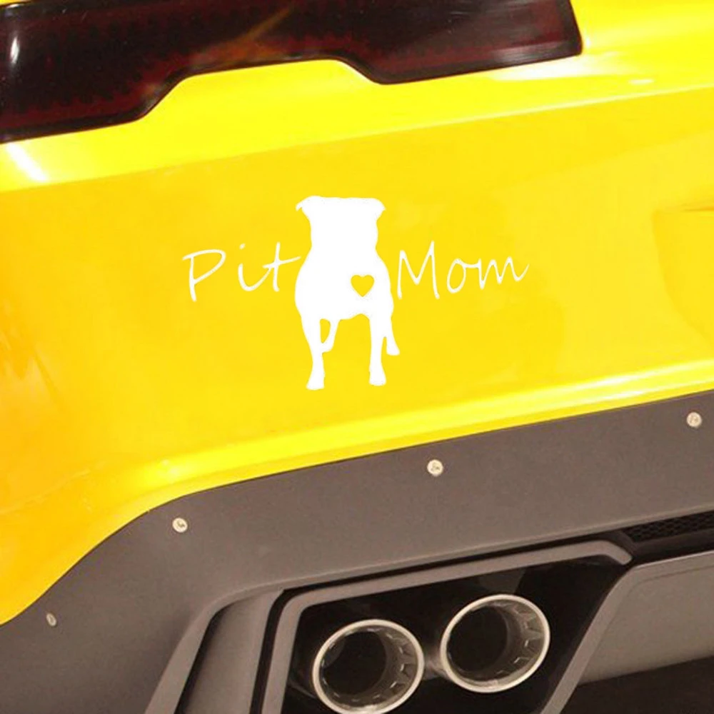 Fashion Reflective Waterproof Pit Mom Bull Pitbull Dog Decal Car Vinyl Sticker Decoration funny car sticker decal | Автомобили и