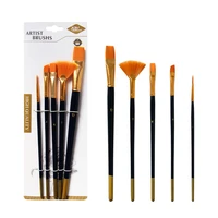 5pcs artist nylon paint brush professional watercolor acrylic wooden handle painting brushes art supplies stationery
