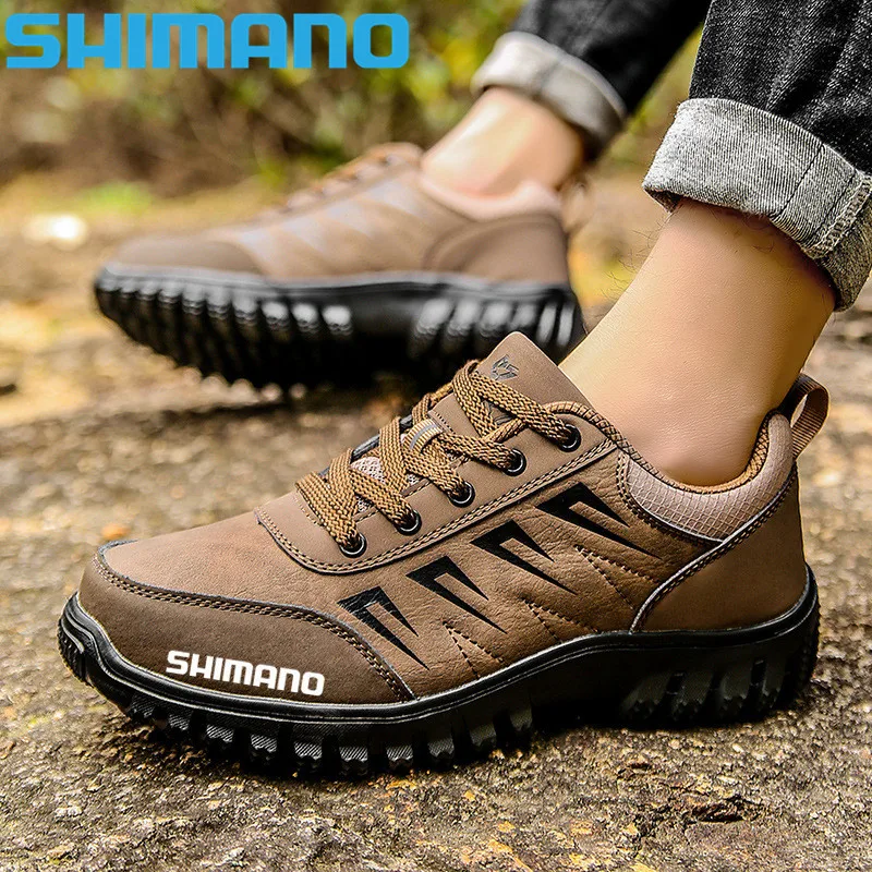 

Shimano Fishing Shoes Hiking Waterproof Durable Casual Climbing Fishing Boots Outdoor Sports Lace-Up Round Toe Men's Sneakers