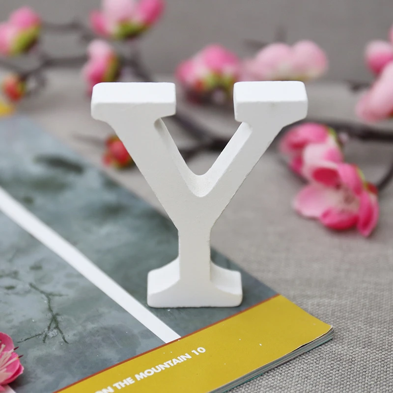Y Деревянные английские буквы 3D DIY персонализированная именная буква деревянная Наклейка на стену свободно стоящее сердце Свадебная вечеринка наклейки домашний декор - Цвет: Y