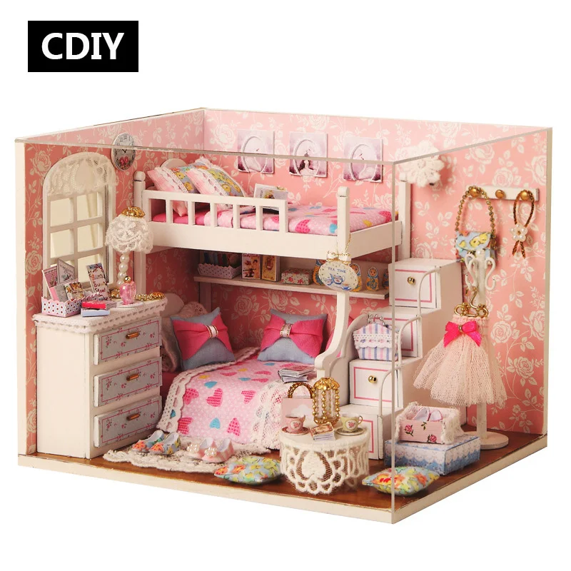 3D DIY кукольный домик деревянные кукольные домики миниатюрный мебельный набор