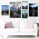 Снежная гора шоссе фотография плакат настенное искусство холст искусство живопись современный минимализм домашний декор для гостиной