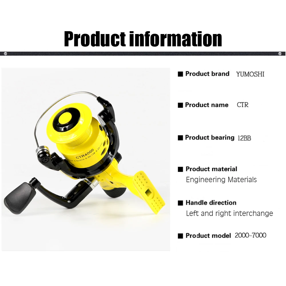 

SIECHI Fishing Reel 12BB 5.5:1Fishing Reels For Sea Reel Fishing Baitcasting Reel Spinning Wheels CTR2000-7000series