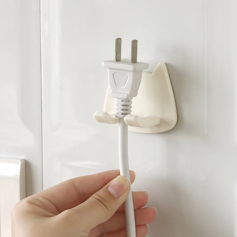 

2pcs Wall Sucker Hook Kitchen Power Plug Socket Storage Holder Self Adhesive clothes towel key Hanger Home Office rack organizer