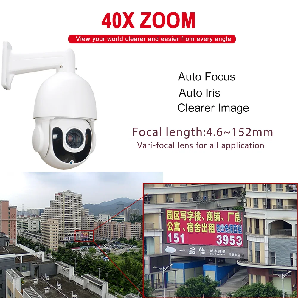 Открытый " Мини Скорость купольная ptz-камера AHD 1080P 40X зум TVI CVI CVBS 4IN1 2.0MP автоматическая фокусировка лазерной светодиодный IR150M коаксиальный PTZ Управление