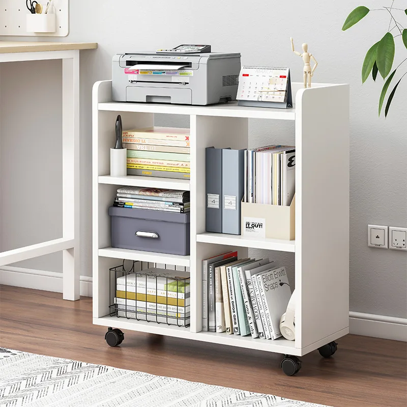 

Under The Table Shelf File Cabinet Storage Cabinet Table Side Storage Cabinet Small Bookcase Floor Mobile Bookshelf Pulley