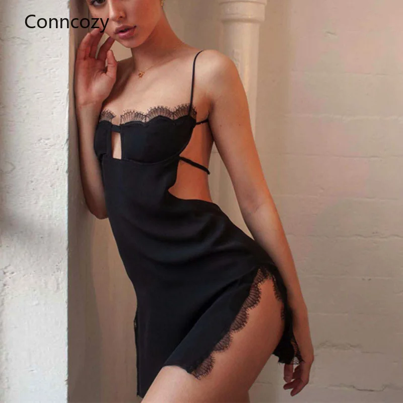 

Sexy Elegant Hollow Backless Lace Dresses Women's Fashion Design Home Wear Club Party Clothing Summer Dresses Vestido De Mujer