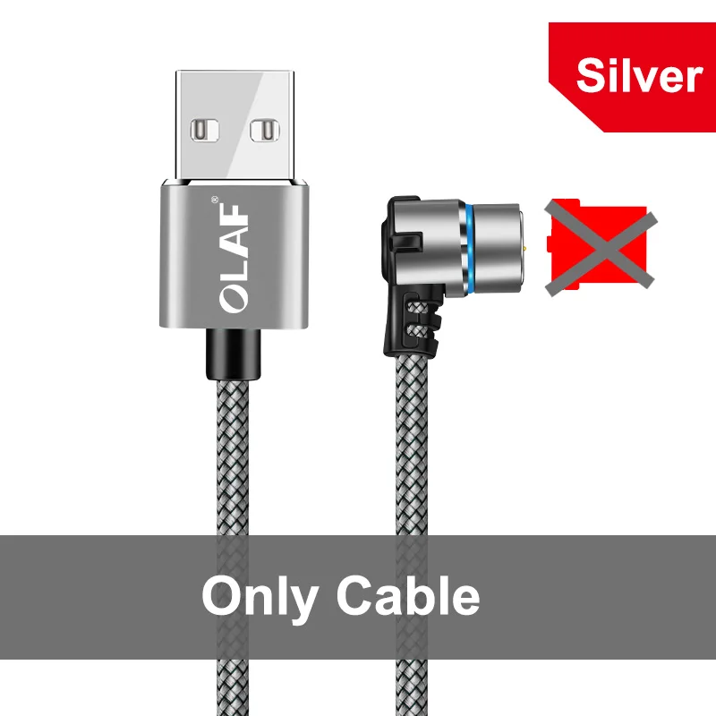 Only Cable Sliver Olaf 1 м Магнитный Micro USB кабель для iPhone samsung Android мобильный телефон Быстрая зарядка usb type C кабель магнитное зарядное устройство провод шнур - Цвет: Only Cable Sliver
