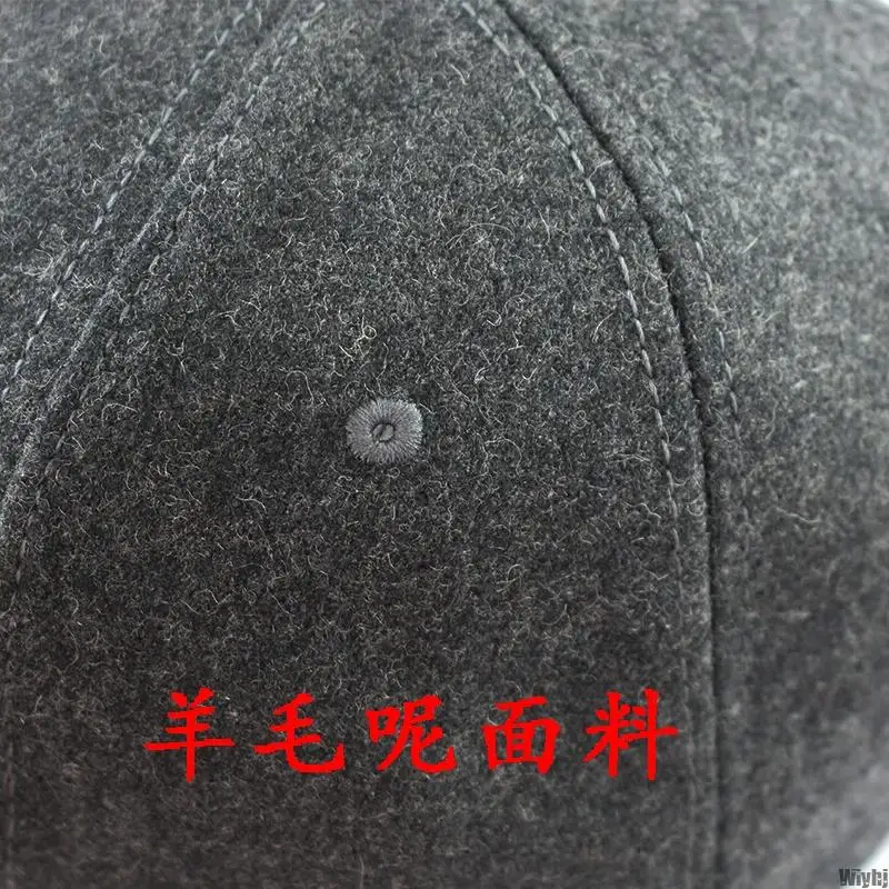 Новая зимняя теплая фетровая шапка для папы Мужская шерстяная с большой головой