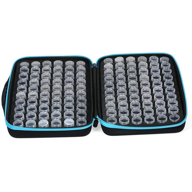 

Diamond Storage Box with 120 Plastic Containers for Painting Accessory Tool Nail Art Storage Bag with Zipper