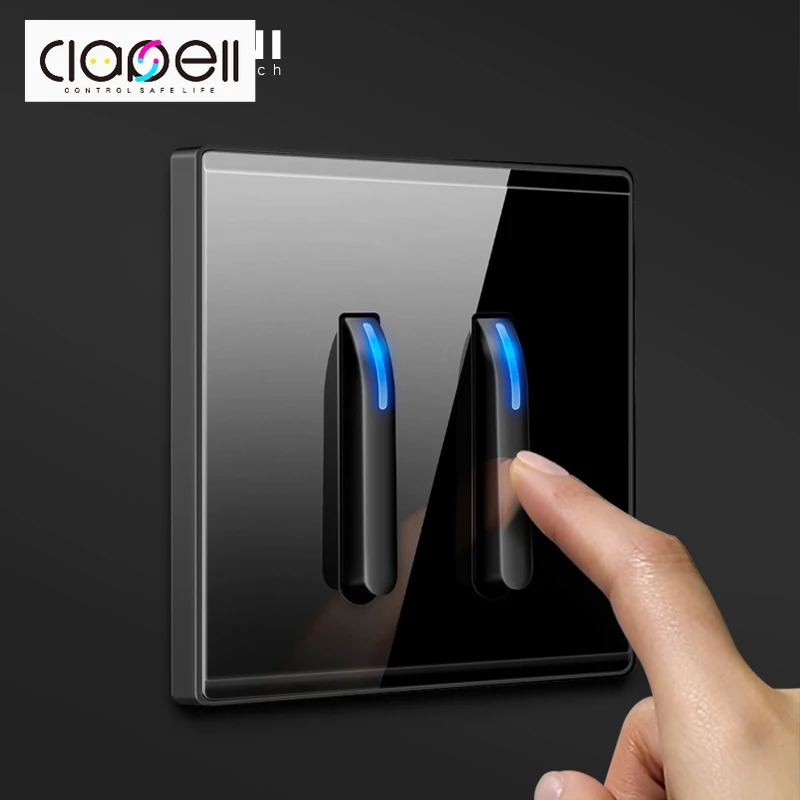 KAMANNI Luxury Light Switch LED Indicator Crystal Tempered Glass Piano Key Model Design White Push Botton Wall Switches 220V New |