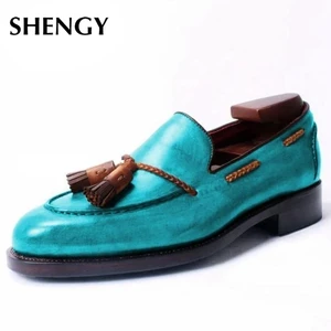 2020 Мужская обувь из искусственной кожи; На низком каблуке; Обувь с бахромой Туфли под платье; Обувь с перфорацией типа броги; Женские весенние туфли-лодочки в винтажном стиле, хорошо подходят для топсайдеров, на каждый день