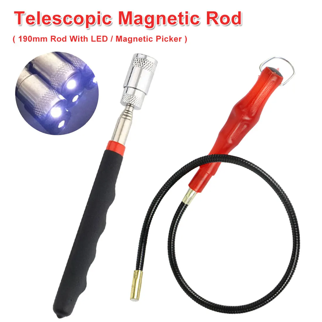 

Пружина Магнитная телескопическая для гайки/болтов, 190 мм/550 мм