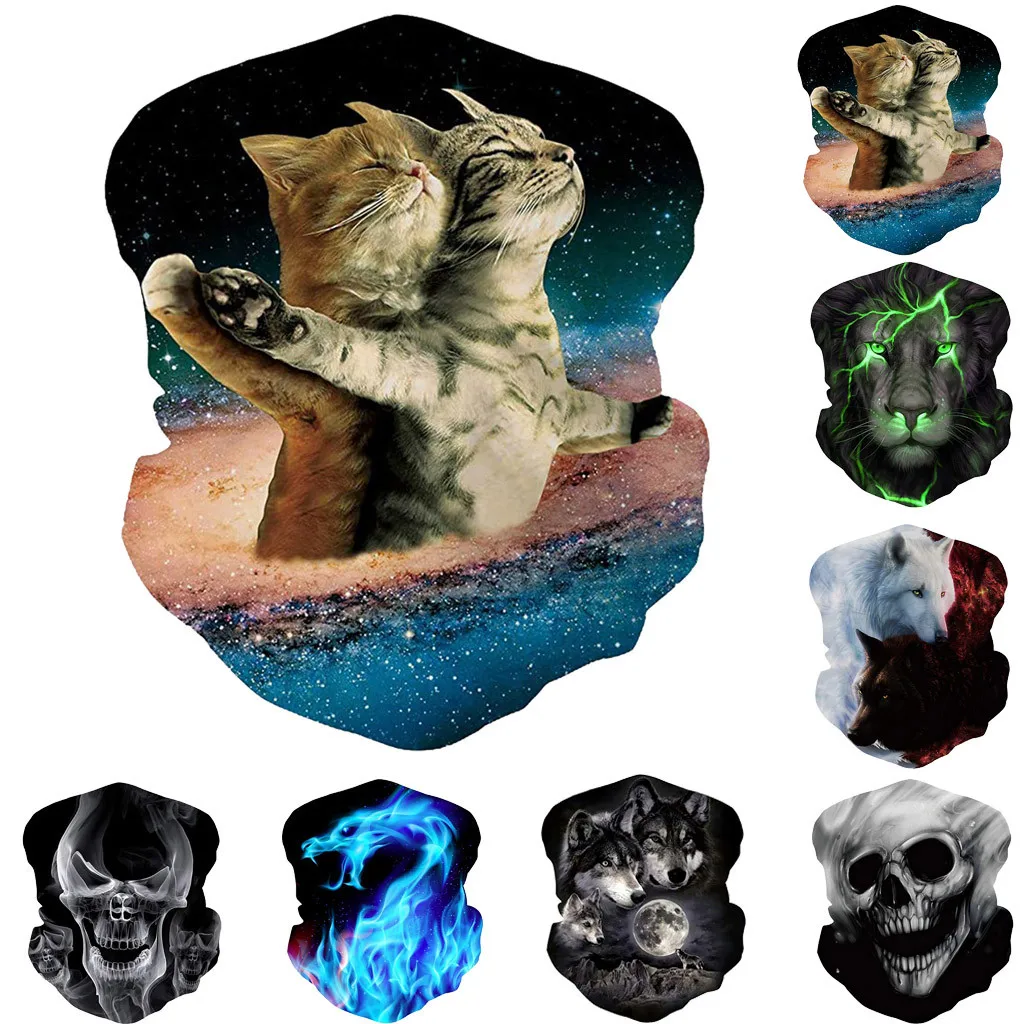 Бесшовные 3d банданы с черепами для езды на велосипеде рыбалки катания лыжах и