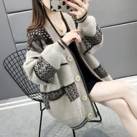 sondr women cardigan knitted fashion casual loose sweater lazy style v neck ladies top
