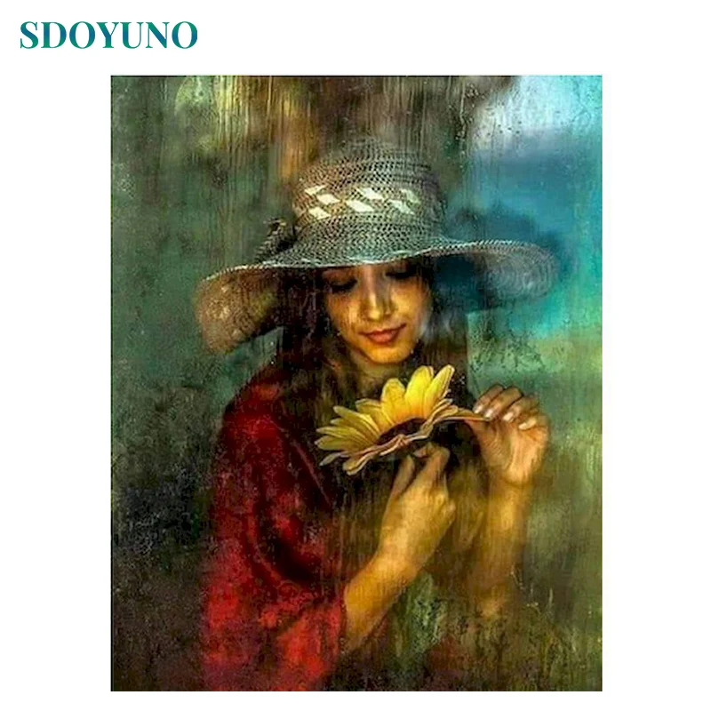 

SDOYUNO DIY Painting By Numbers Kits Figure 60x75cm Paint By Numbers Frameless Digital Hand Painting On Canvas Home Decor