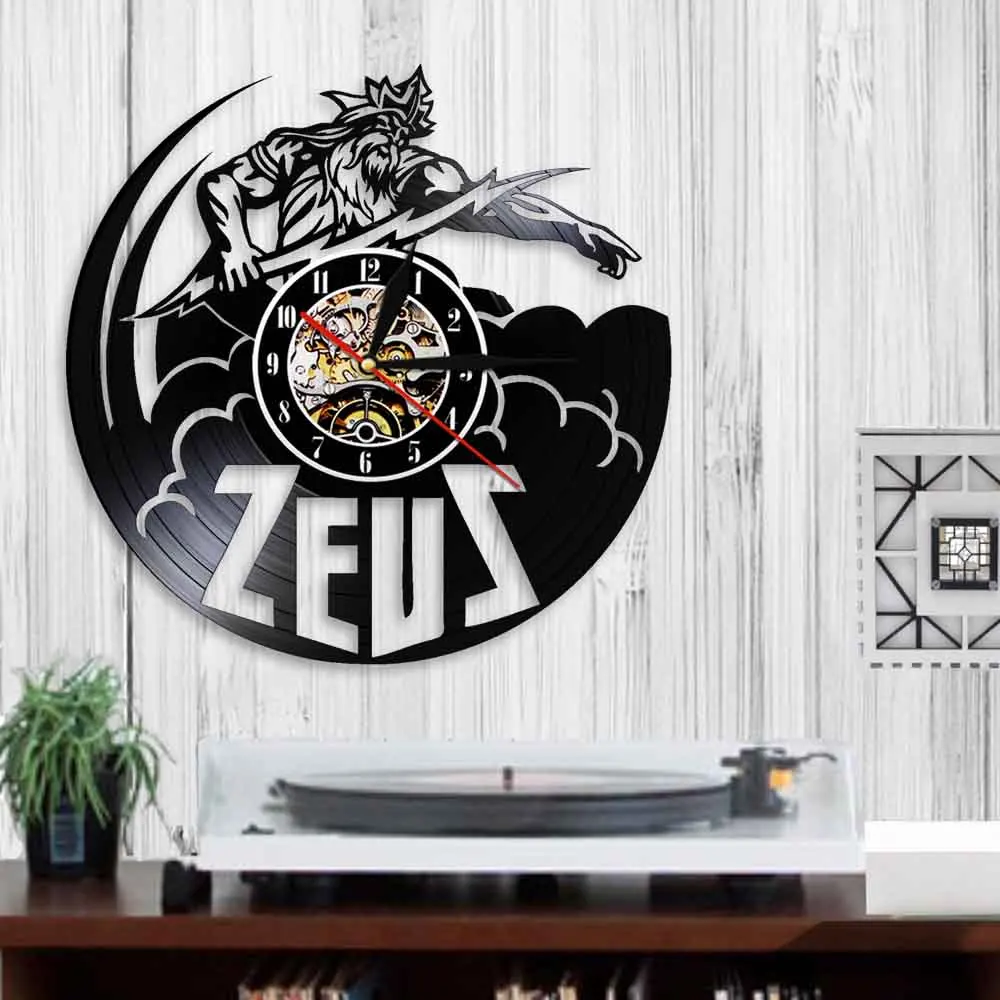 Настенные часы с статуей Zeus винтажные фотообои декор греческой мифологии звезда