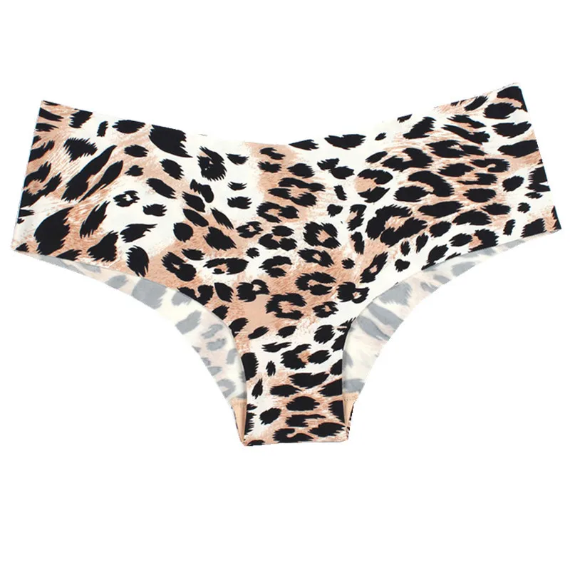 Бесшовные женские стринги сексуальные трусики из вискозы с леопардовым принтом