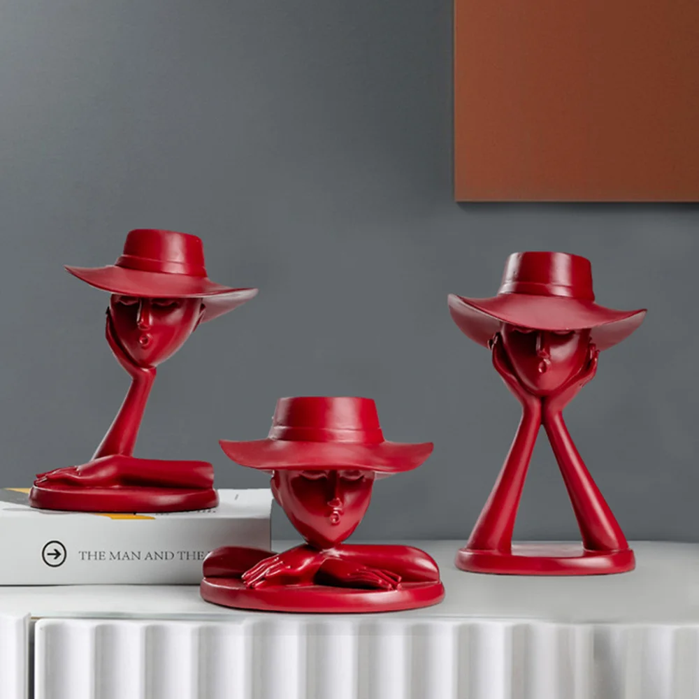 

1pc Modern Style Art Resin Statue Adornment Chic Character Sculpture Ornament