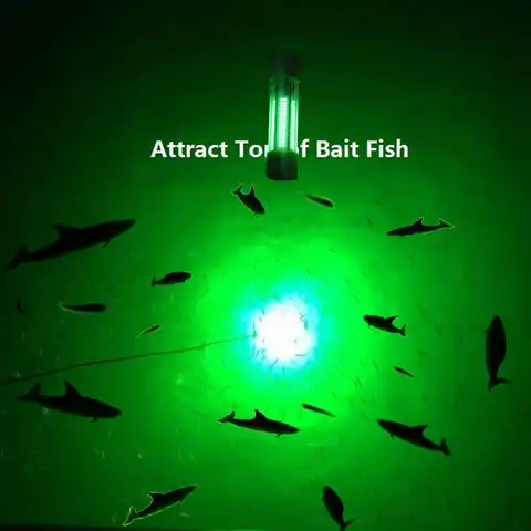 Светодиодный зеленый подводный фонарь высокой яркости 10 Вт 30 Вт 60 Вт 12 В, Джиги для подледной рыбалки, приманка Краппи, форель, рыболовные пр...