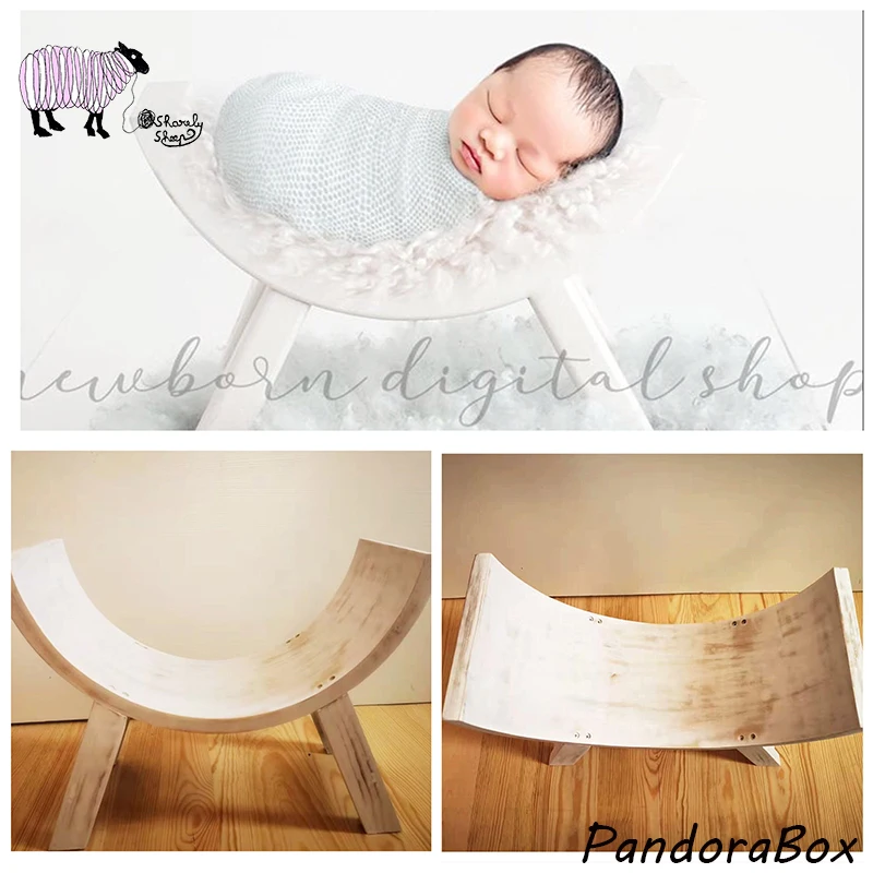 Newborn Photography Wooden Chair Basket Posing Props Infant Baby Photo Shoot Studio Wood Sofa Bed Prop foto Shooting Accessories