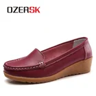 Туфли OZERSK женские на плоской подошве, кожаные лоферы, Нескользящие, для взрослых, Размеры 35  41, весна-лето 2022