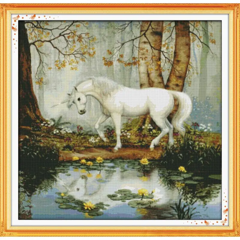 Набор для вышивки крестом Joy Sunday Unicorn Garden китайские счетные узоры 11 и 14CT все