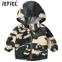 autumn toddler kids boys jackets coat hooded camouflage windbreaker with pocket children zipper outerwear children clothing 1 6y