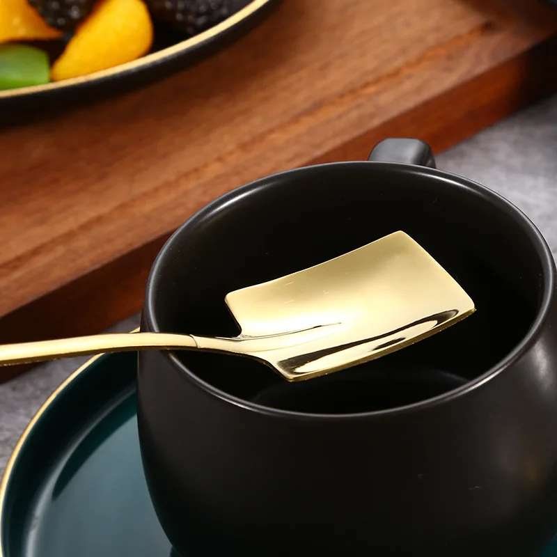 2 шт. Нержавеющая сталь Лопата Ложка Бытовой милый смешивания ложка чайная Вилка